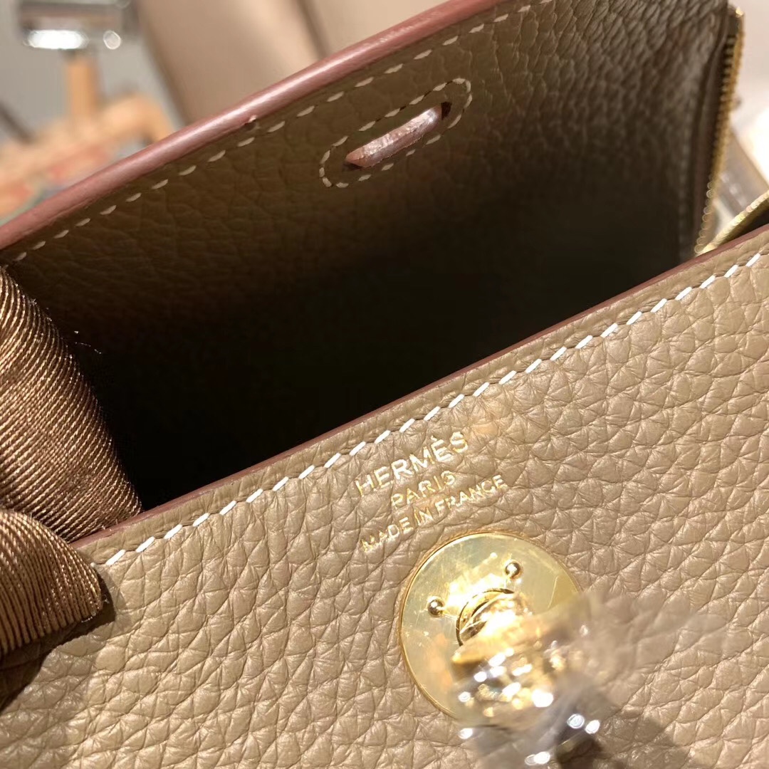 에르메스 미니 린디백19 그리스메이어 금장 끌레망스 가죽